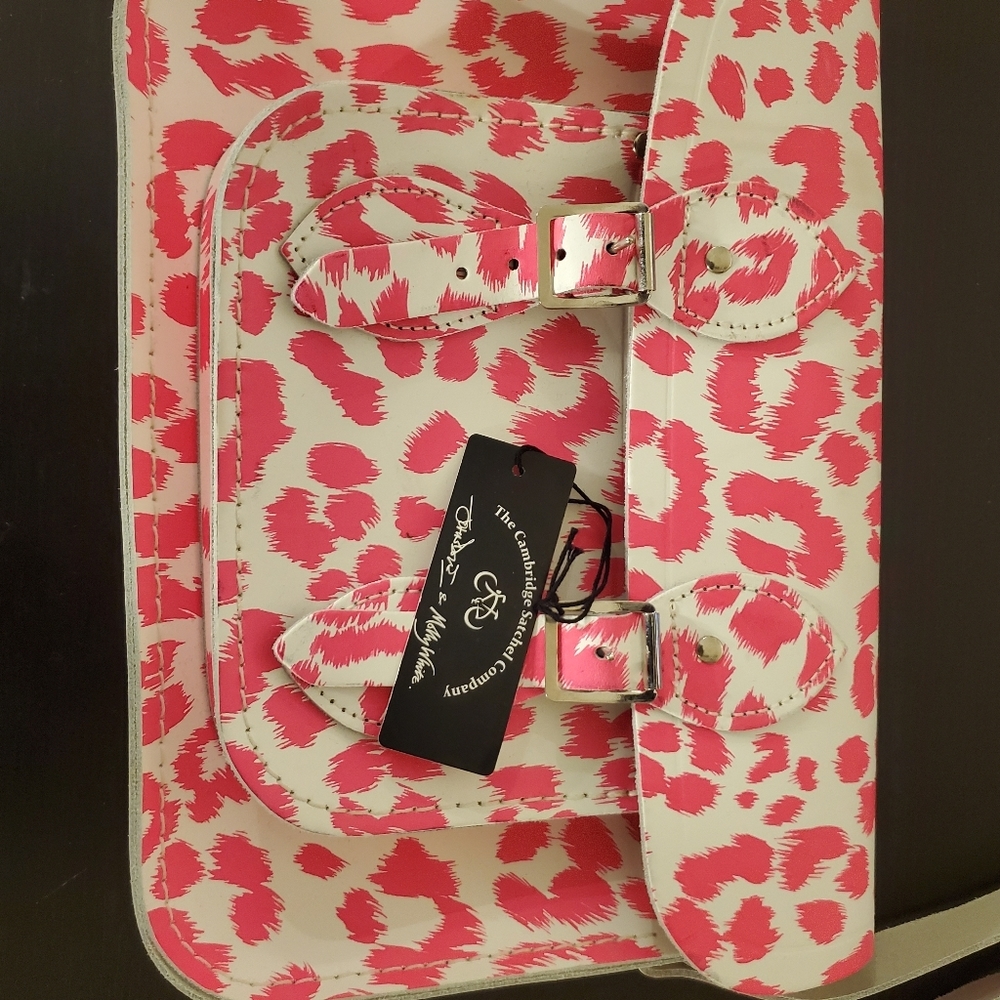 Cambridge Satchel Co. Neon Pink Cheetah Print